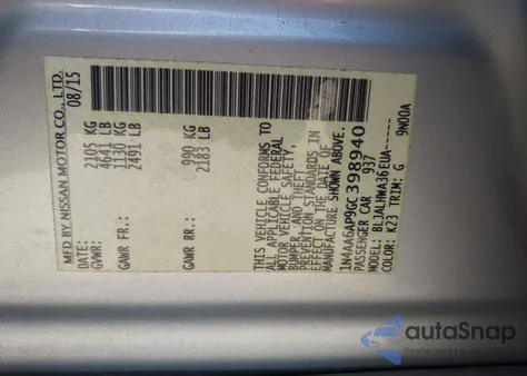 2016 Nissan Maxima 3.5 Platinum from USA, damaged, VIN 1N4AA6AP9GC398940